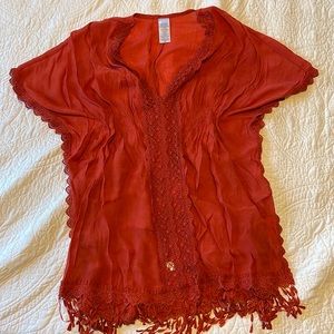 Burnt Orange bathing suit cover up